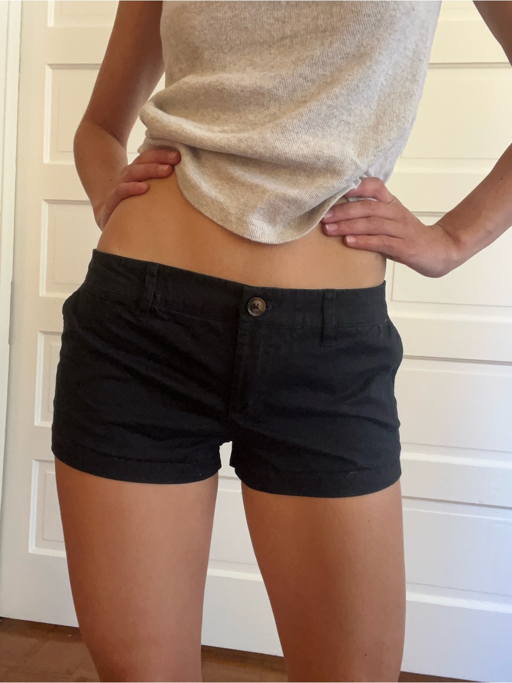 BDG Black Low-Rise Cotton-Blend Jean Shorts